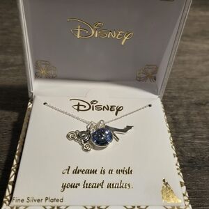 Disney Silver Plated Necklace with Blue Pendant